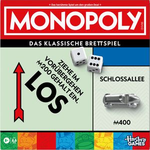 Hasbro Brettspiel G1009, Monopoly Classic, ab 8 Jahre, 2-6 Spieler