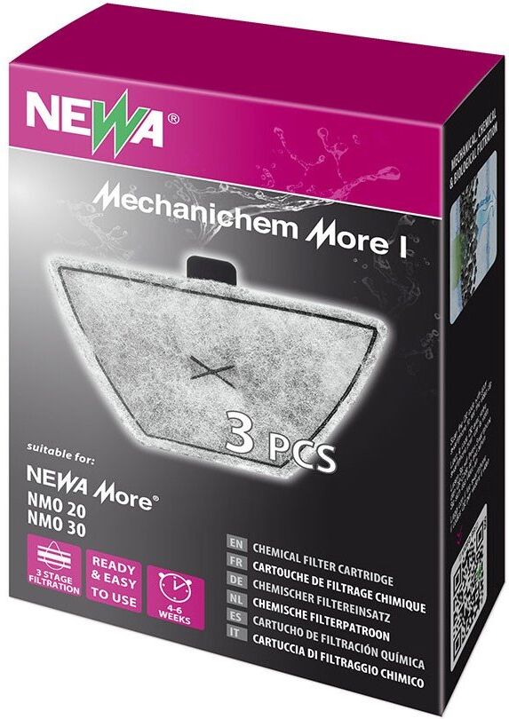 3 Cartucce Filtranti di Ricambio Sostituzione Mechanichem More 1 per Acquario Newa More 20/30