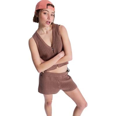 2-in-1-Shorts ROXY "Beach Bungalow", Damen, Gr. S, Normalgrößen, braunie, Obermaterial: 100% Baumwolle., Hosen