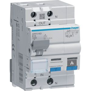 Hager Brandschutzschalter ARF516D, 3 TE, 16 A, AFDD + FI / LS-Schalter (Typ A / Typ B), 1-polig + N