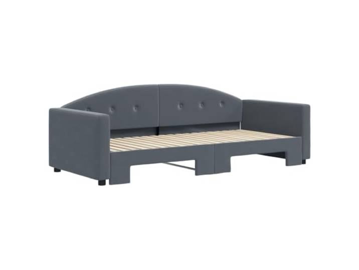 KTHLBRH Ausziehbares Schlafsofa Dunkelgrau Samt 90 x 190 cm Gestell aus Holz und Metall, modernes Design, 2 notwendige Matratzen, für Wohnzimmer