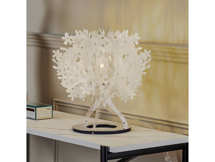 Fiorellina Tischleuchte Weiß - SLAMP FIORELLA - Wohnzimmer - Design - Kunststoff - Mit Schirm