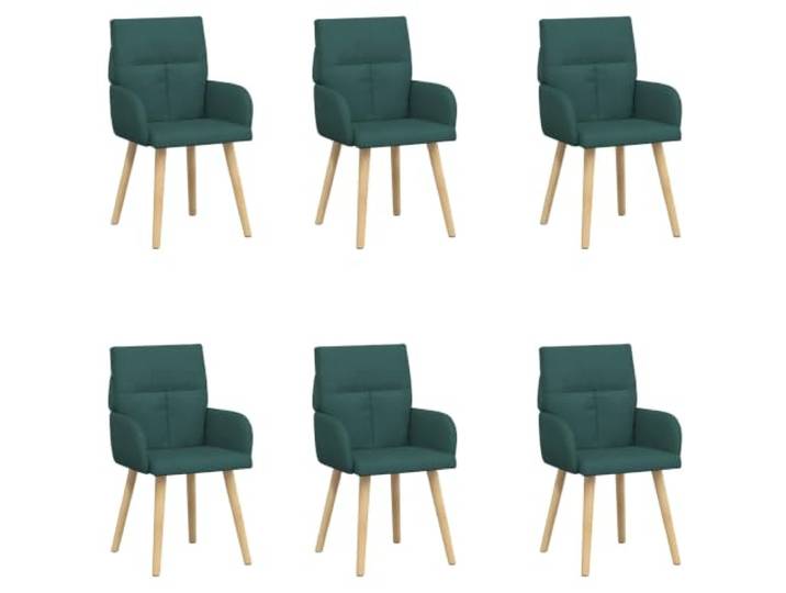 Tmriohed Esszimmerstühle 6er Set Dunkelgrün Stoff 60x56x96 cm Ergonomisches 6er Set Polstersessel mit Massivholzbeinen und Armlehnen für Esszimmer, Küche oder modernes Wohnzimmer.
