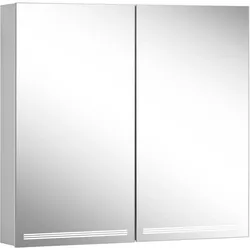 Schneider GRACE LED-Spiegelschrank, 2 Türen 40/40cm, Anschlag li. u. re., 795x120x700mm, 4000K, silber eloxiert, 116.680.02.50