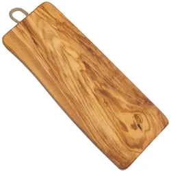 Natura Punto Rechteckiges Brett aus 100% Olivenholz mit Kordel, 3er-Set, Schneidebrett, Braun