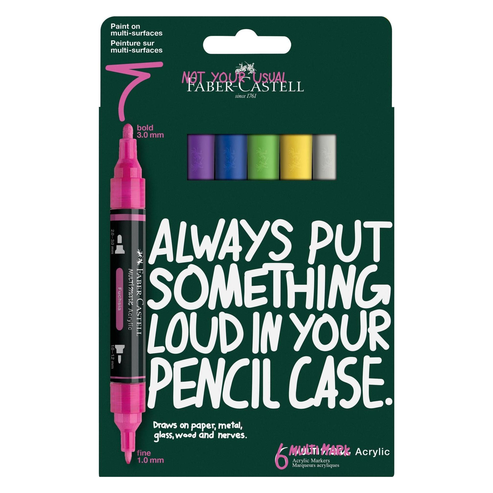 Graf von Faber Castell Filzstift 2 Spitzen Multi Marker 6er Set Vibrant (6x) (186009)