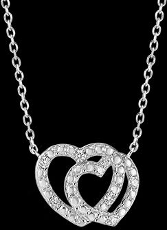 Edenly Halskette Kostbares Geheimnis - Vertraute Herzen - WeiÃŸgold, 9 Karat, m
