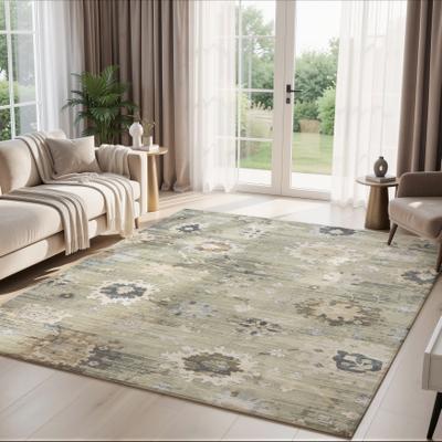 KALATY Chateau Distressed Floral Vine Area Rug
