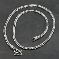 Drachensilber Dicke Halskette Wikinger 4mm Stärke Männer Kette aus 925 Silber 50cm - Silber