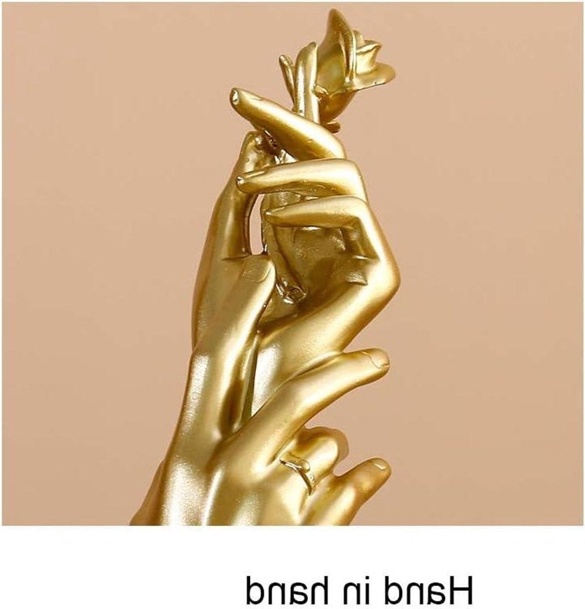 Hand in Hand Hars Sculptuur Ornament Goud - 10 x 30 cm