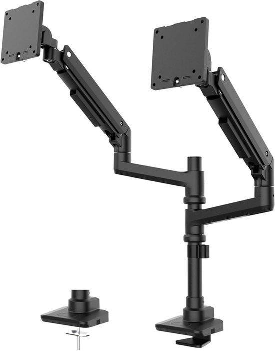 Dubbele Monitorarm Zwart - Ergonomische Monitor Beugel voor schermen tot 49 inch met 360° VESA Plaat