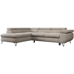 ECKSOFA PEDRO L Beige Struktur - Links Seite