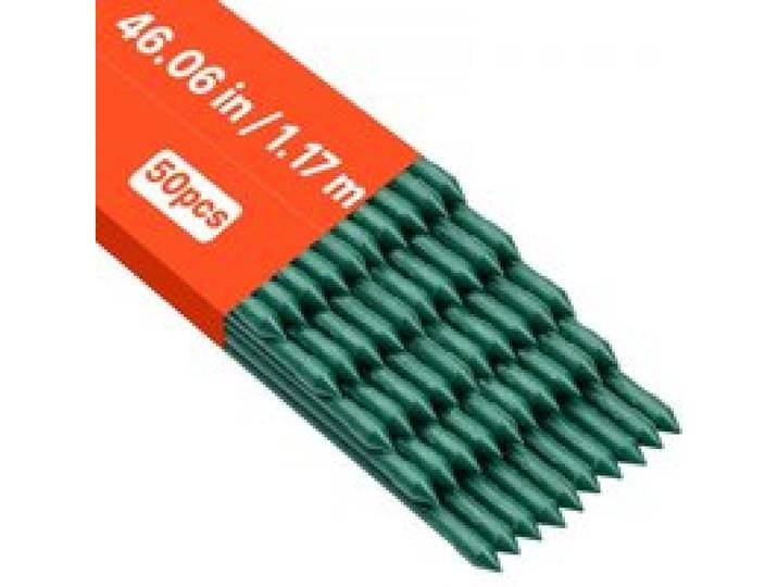 VEVOR Tuteur Plante 1,17 m Tuteur Plante Grimpante 50 PCS Tuteurs à Tomates Jardin pour Soutien Plantes Grimpantes Légumes Extérieur, Métal Recouvert Plastique Extrémité Pointue Picots Antidérapants