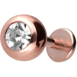 Titan Labret mit Innengewinde KRISTALL