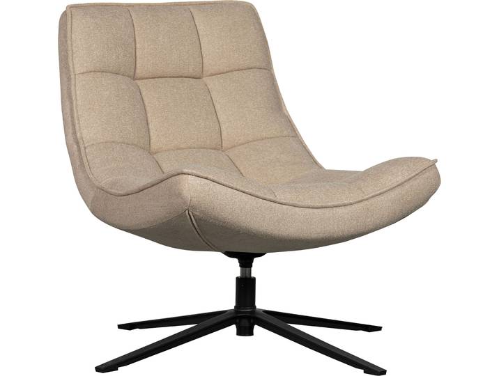Drehsessel WOOOD Maudi gewobener-Bezug mit metall Drehgestell H 84 x B 74 x T 86 cm , beige (natur), B:74cm H:84cm T:86cm, Sessel, Drehsessel, Tragkraft 100 kg, subtile Farbnuancen, Hohe Verschleißfestigkeit