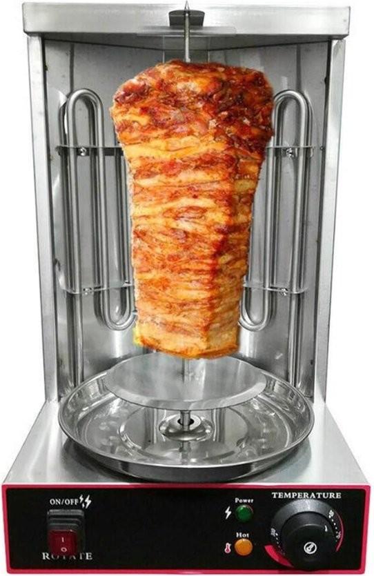 Grill - "Professioneller Vertikal-Dönergrill: Drehgrill mit Temperaturregelung für perfekt gegrilltes Hähnchen und Gyros. Leistungsstarker 3-kW-Dönergrill für authentischen Geschmack zu Hause!"