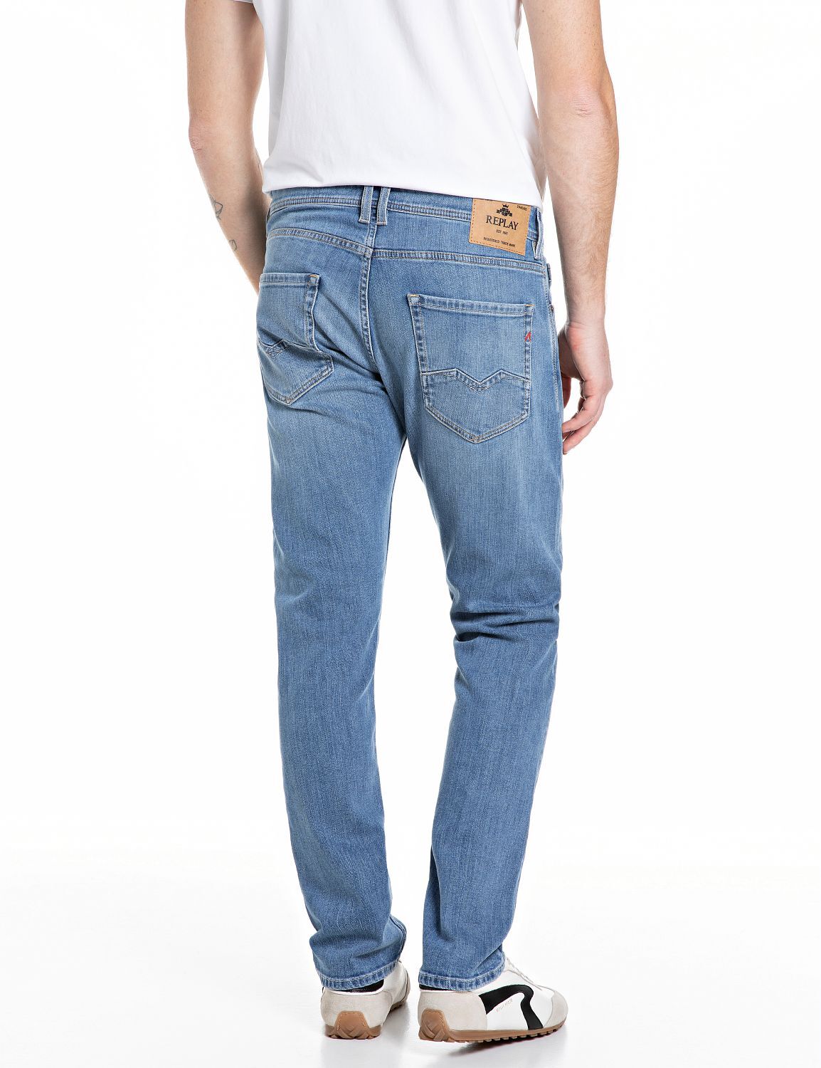 Comfort-fit-Jeans REPLAY "Rocco", Herren, Gr. 30, Länge 30, blau (medium blau 194), Denim/Jeans, Obermaterial: 98% Baumwolle, 2% Elasthan, comfort fit, Jeans Comfort-fit-Jeans, mit geradem Bein medium blau 194 30, Länge 30