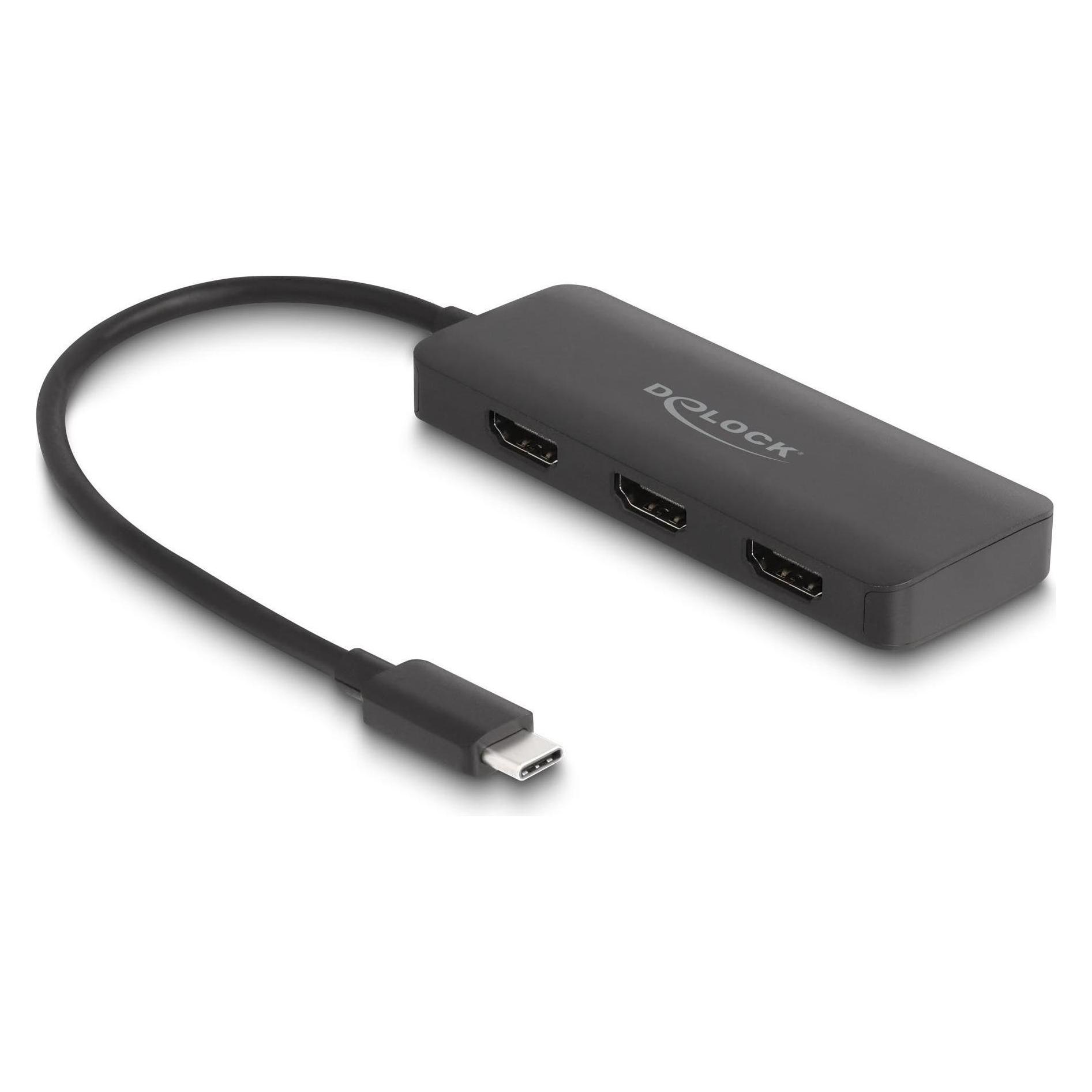Delock USB Type-C Splitter (DP Alt Mode) zu 3 x HDMI MST 4K (88040)