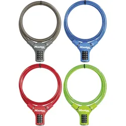 Kabelschloss 8229 4er Pack 12 mm x 900 mm Zahlenkombination einstellbar