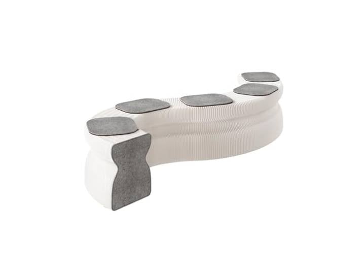 Akkordeon-Klappsofastuhl aus Papier, Akkordeon-Klappsofastuhl, einziehbare Papierbank, moderner Fußhocker, Beistelltisch for Wohnzimmer und Büro White 5 Seater 42cm