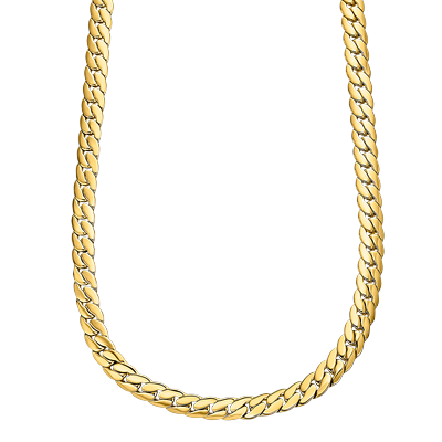 Panzerkette LOTUS "Urban Man", gelbgoldfarben, Halsketten, Herren, Edelstahl, L: 50 B: 6,2mm, Panzerkette, B:6,2mm