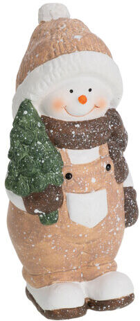 Dekofigur "Schneemann", beige, 17 cm