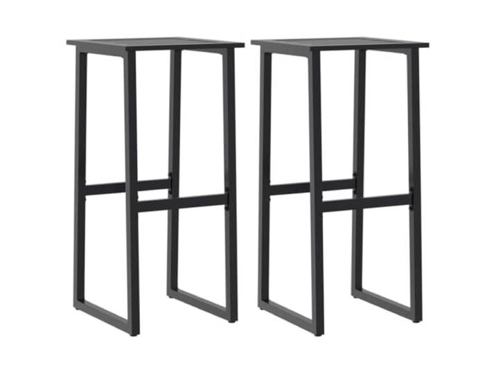 FDSAQOPT Barhocker 2 STK. Schwarz 38x38x80 cm Pulverbeschichteter Stahl Barstuhl-Set, Fußstützen, Bistrostühle, Tresenhocker, Küche, Esszimmer, Wohnzimmer, Garten, Balkon, Terrasse, max. 110 kg