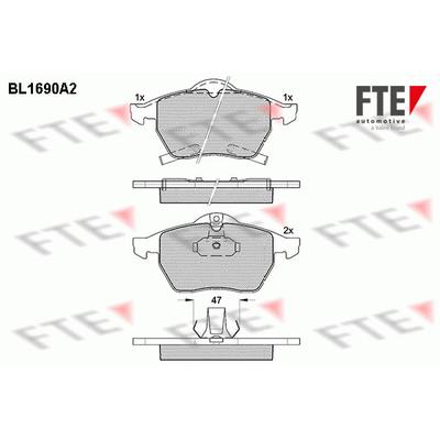 FTE Bremsbelagsatz, Scheibenbremse Vorderachse 9010301 für Opel
