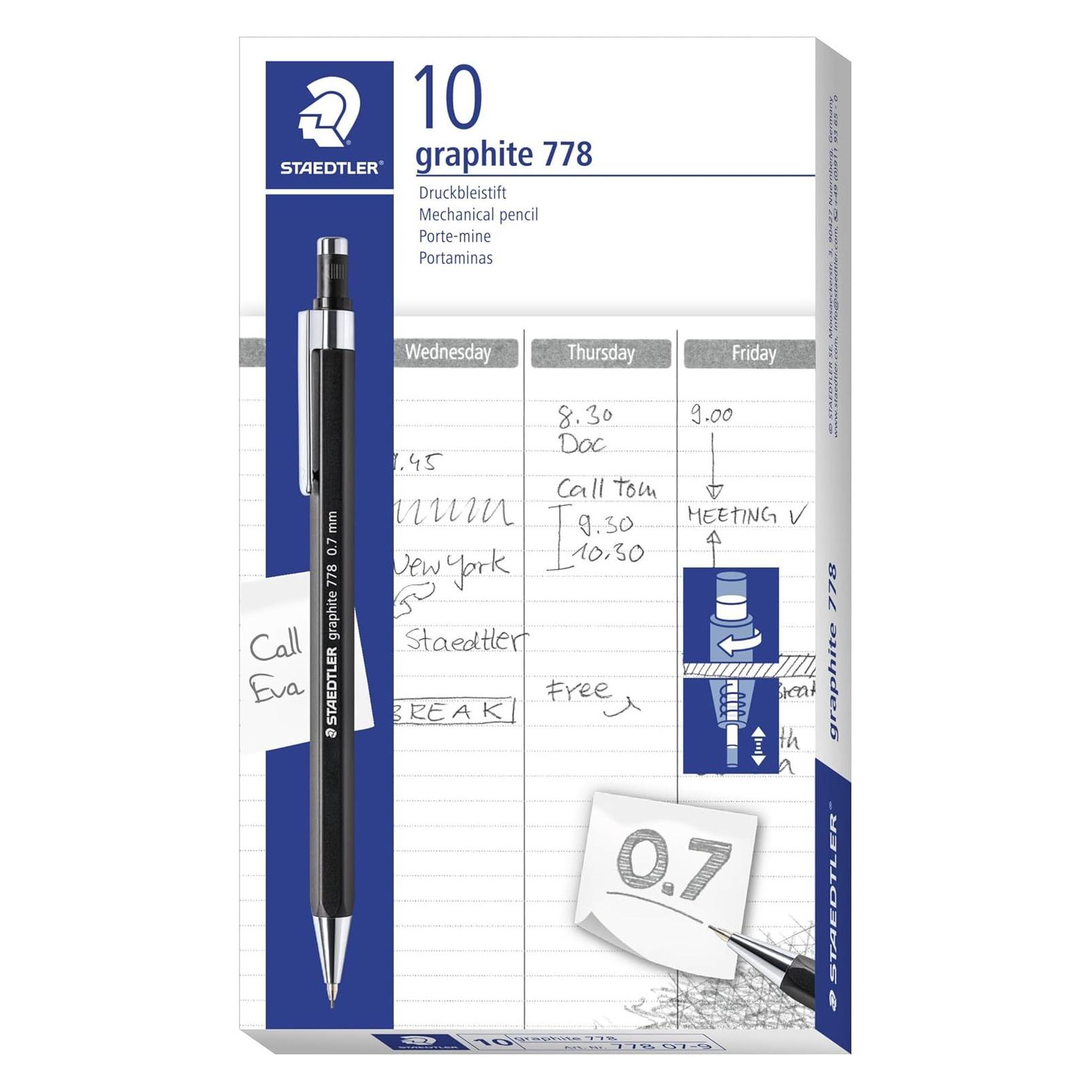 Staedtler Druckbleistift graphite 778 05-9 B 0,5mm Schaft schwarz (0.50 mm, B, 1x) (778 05-9)