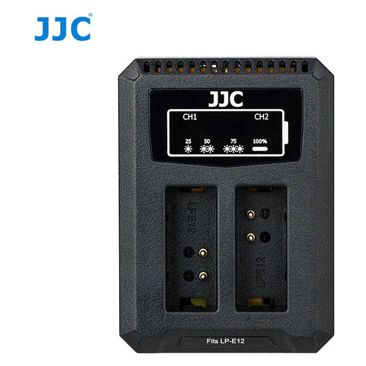 JJC Canon DCH LPE12 USB Dual BatteryCharger (voor Canon LP E12) (Kamera Akku Ladegerät) (DCH-LPE12)