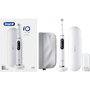 Oral-B Elektrische-Zahnbürste iO Series 9 Luxe, White, 7 Putzmodi, Lade-Reiseetui & Beauty-Tasche