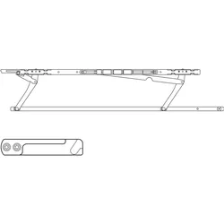 Hautau, Zubehör Türbeschlag, ATRIUM SP komfort Gleitscheren-Set, FFB 750-900 mm, rechts, 1 Stk