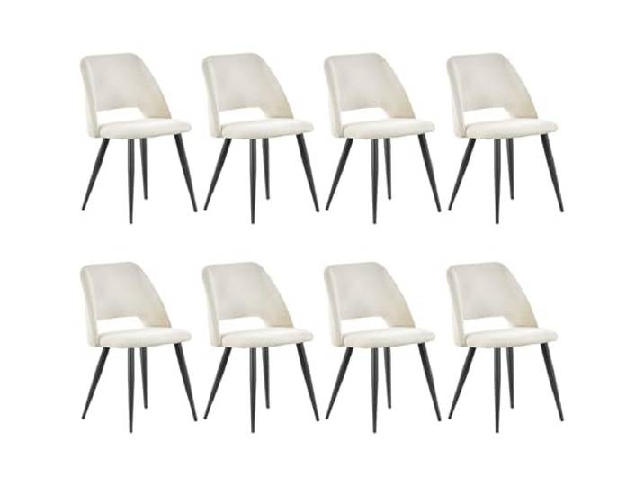 WAFTING Esszimmerstühle aus Cordstoff mit Dickem Schwamm,8er Set,Beige Mit dickem Schwamm gepolstert, separaten Metallfüßen, Moderner Polsterstuhl für Esszimmer, Wohnzimmer, Schlafzimmer,Empfang