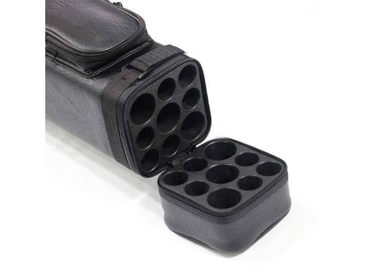 Étui pour queue de billard en cuir PU noir 3B6S, 9 trous, 1/2 pièces, sac de transport pour queue de billard, haute qualité