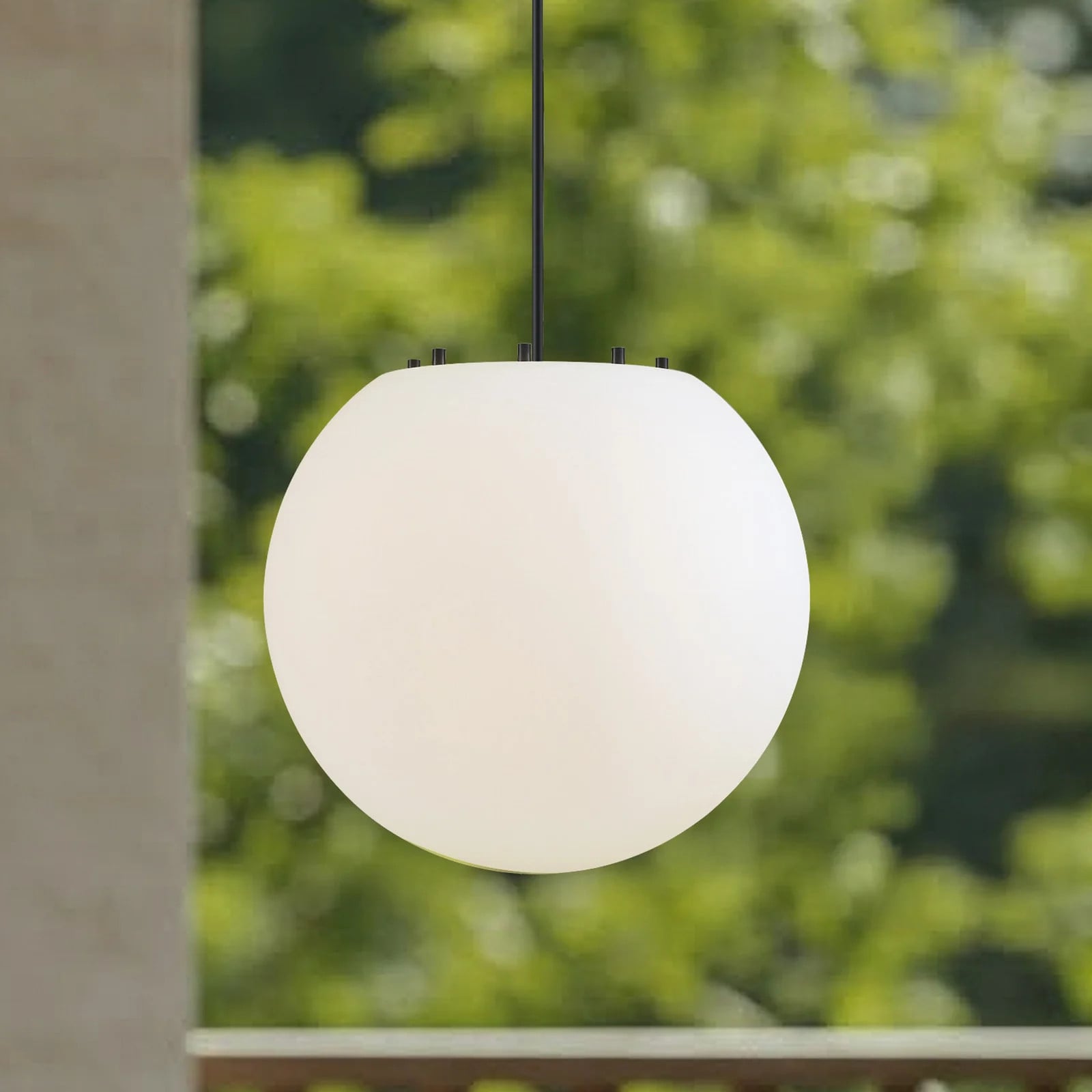 Lindby Alea buiten hanglamp, wit, modern, dimbaar, kunststof en metaal