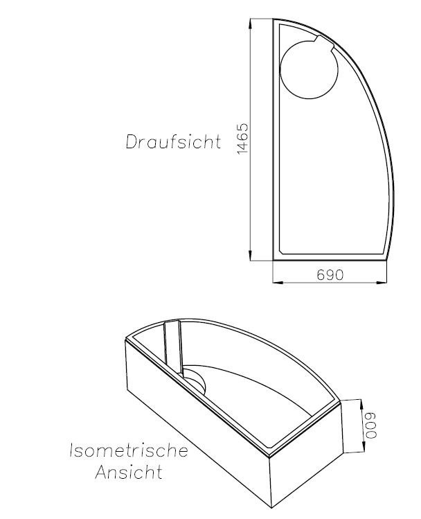 Neuesbad Wannenträger für Ravak Avocado 150x70 Ausf.li SW84409