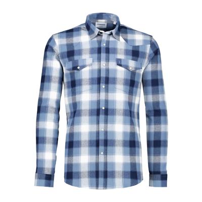 Langarmhemd LINDBERGH "Freizeithemd (Langarm) Relaxed Fit", Herren, Gr. XL, Normalgrößen, blau, Obermaterial: 100% Baumwolle, Hemden