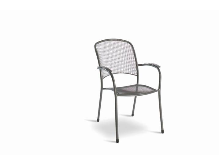 4er Set MWH Carlo Stapelstuhl Stahl Iron Grey