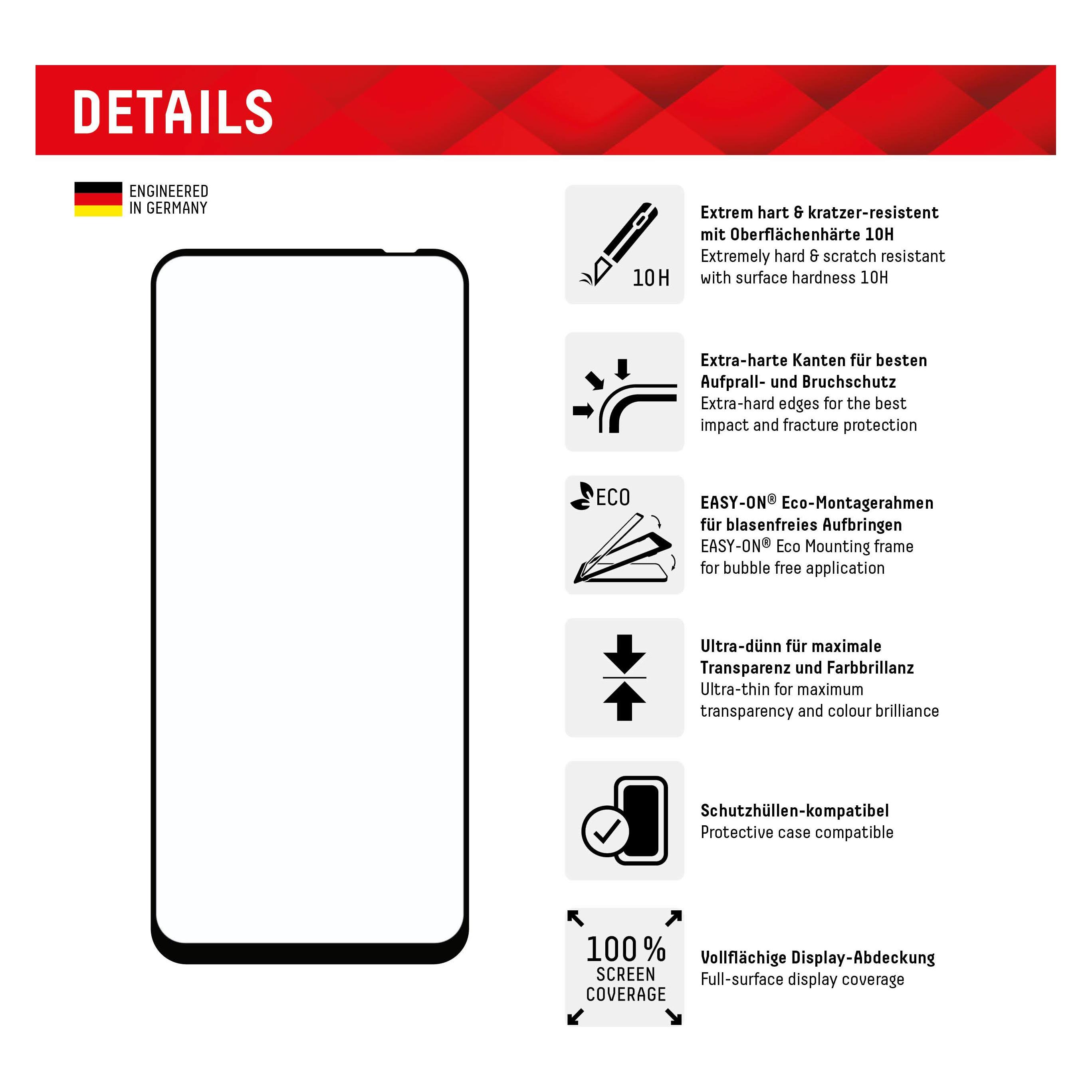 Displex Real Glass, Full Cover Panzerglas (Xiaomi Redmi Note 12) (01864)