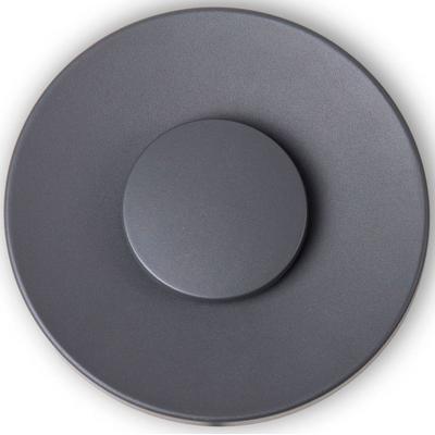 PACO HOME Wandleuchte "AURORA", grau, Ø 24cm H: 4,8cm, Leuchten, LED In & Outdoor Aussen 3000K Terrasse Rund IP54 Flur Aluminium, Wandleuchte