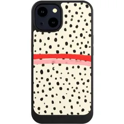 Nivocase Hülle für Apple iPhone 14 Handyhülle NIVOcore Case Schwarz Kunst Punkte Streifen (Apple iPhone 14), Smartphone Hülle, Schwarz