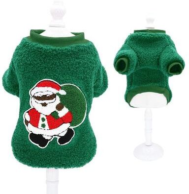 Uplift Picks Cute Christmas Pet Outfit Winter Coat For Small And Medium Dogs green Santa s