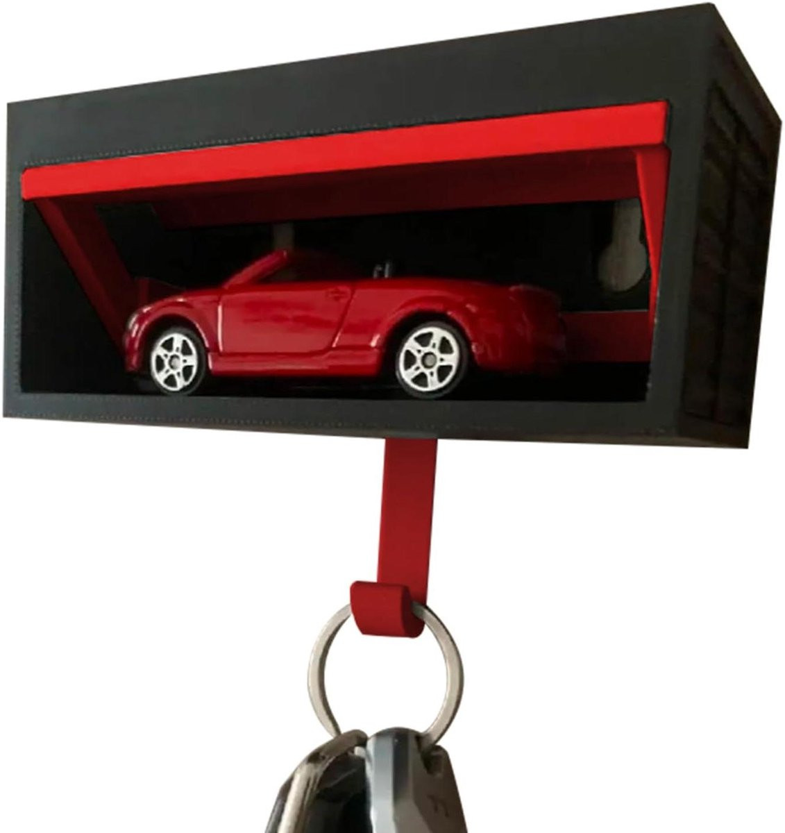 Sleutelhouder Garage Muurhanger Organizer Zwart/Rood Breedte: 11 cm