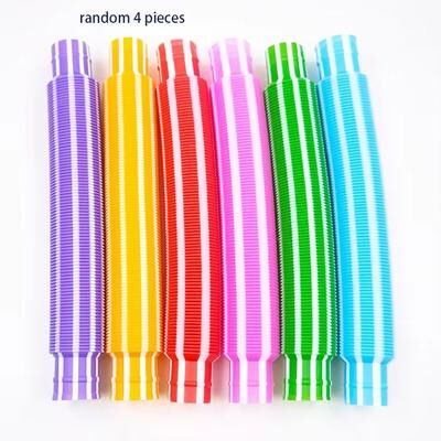 Inspired Finds 4 Pack Mini Pop Tube Sensory Fidget Toys Colorful Building & Stress Relief For Kids With Autism, ADHD, Or Anxiety c