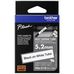 Brother HSe HSE211E Bandfarbe: Weiß Schriftfarbe:Schwarz 5.2 mm 1.5 m