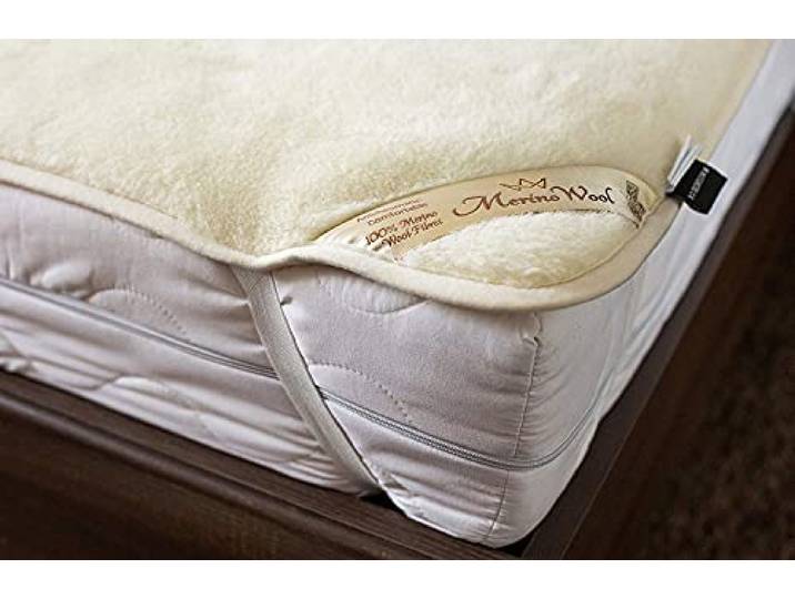 100% australischer Merinowolle Wende Matratzenauflage Cashmere Wolle Wärmeunterbett, Größe 140/200 cm Woolmark