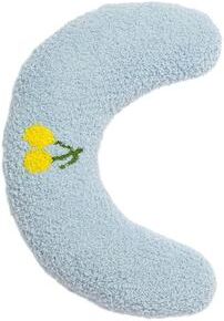 The Handy Homestead Cozy Cat Moon Pillow Soft Plush Half Donut Pet Pillow For Cats And Small Dogs blue
