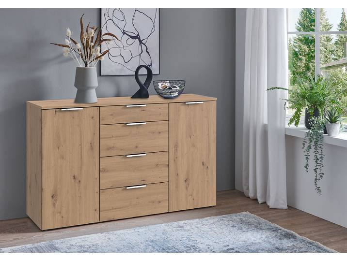 Sideboard Level36 - Breite 135 cm 135 x 84 x 41cm Holz/Braun/Eiche Artisan Dekor
