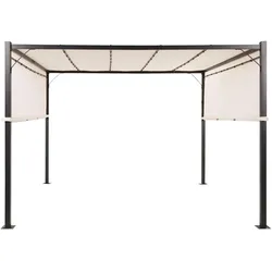 PERGOLA mit LED-Beleuchtung Stahl beige 310/310 cm Parga
