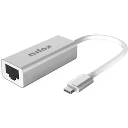 Nilox USB-C/RJ45-Adapter, grau (USB-C), Netzwerk Adapter, Grau